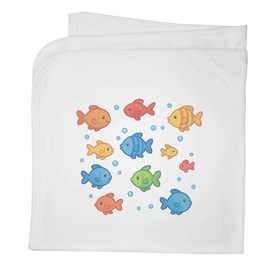 Azeeda 'Rainbow Fish' Cotton Baby Blanket/Shawl (BY00044967)