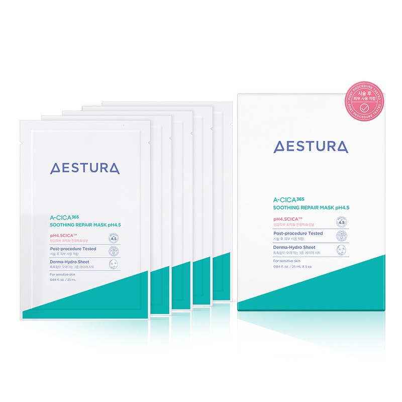 AESTURA A-Cica 365 Soothing Repair Mask Sheet pH4.5*5ea Set -