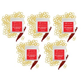 Orthodontic Rubber Bands for Braces - Premium Quality Elastic Teeth Rubber Bands for Braces, Fix Tooth Gaps, Dreadlocks, Includes Free Elastic Placer - Light Force 2.5 Oz, 1/4 Inch, Natural (500 Pack)