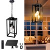 TWINKVILLA Solar Chandelier Outdoor, 3-Light 14" Rustic Farmhouse Waterproof Dimmable