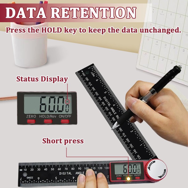 Digital Angle Finder Ruler Protractor, Stainless Steel Digital Angle Finder