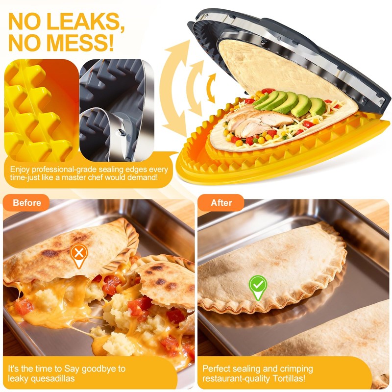 Updated 4-in-1 Tortilla Sealer Crimper, Adjustable 4"+6"+8"+10" Tortilla Crimper Quesadilla