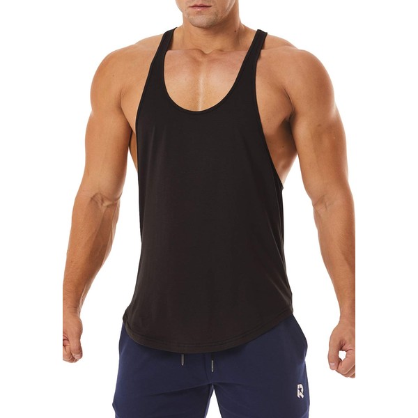 ROWILUX Men's Workout Quick Dry Soft Gym Bodybuilding Stringer Tank