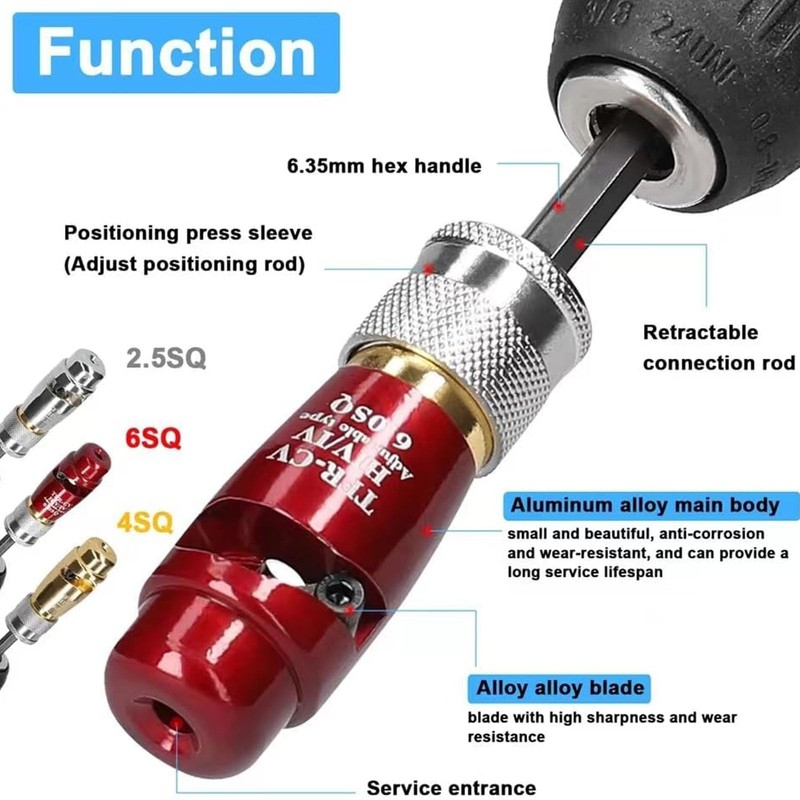 Wire Twisting Tool, Cable Stripper and Twister with 1/4 Inch