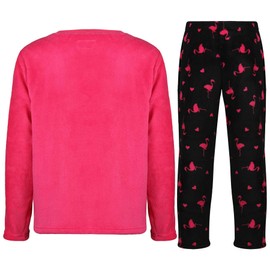 A2Z 4 Kids Girls Pyjamas 2 Piece Soft Fluffy Fleece Loungewear Flamingo - PJS 279 Flamingo 7-8