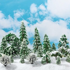 Skylety 70 Pieces Model Trees 1.2-6.3 Inch Mixed Model Tree Train Scenery Architecture Trees Fake Trees for DIY Crafts, Building Model, Scenery Landscape Natural Green (Novel)