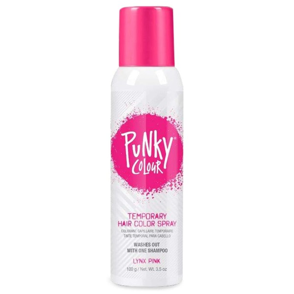 Punky Temporary Hair Color Spray, Lynx Pink, Fast-Drying, Non-Sticky, Non-Damaging, Travel Size Hair Dye for Instant Vivid Hair Color, 3.5 oz