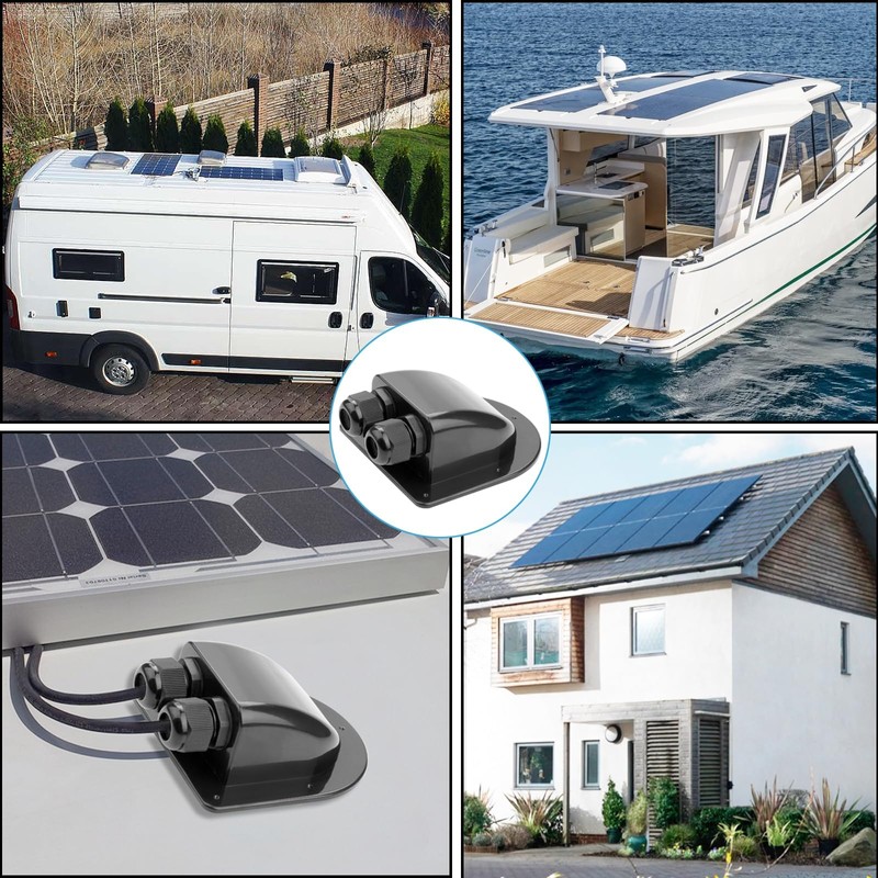 Mbsomnus 2 pieces IP68 cable grommet, waterproof roof guide, solar