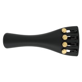 Wittner 918121G, Violin tailpiece ultra high-tech plastic, for 3/4 violin, black, gold-plated screws, Made in Germany