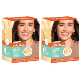 Sally Hansen Bleach Cream for Facial Hair & Body Hair, Vegan Formula, Enriched with Glycerin, All Skin Types, Pack of 2 (Package May Vary)