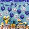 Mens 70th Birthday Decorations - Blue, Silver & Navy Happy
