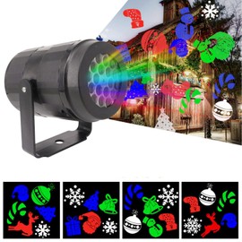 Christmas Projector Lights Indoor Outdoor, Display 12 Patterns at a Time，Led Snowflake Projector Light, Christmas Decorations Lighting for Xmas Holiday Party Carnival Wedding Garden Yard