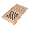 Hardwood White Oak Floor Register, Flush Mount with Frame, 6x12