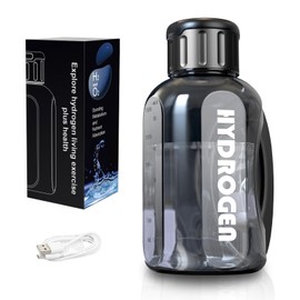 YPINSUN Hydrogen Water Bottle Generator, 50+ Fl Oz (1.5 L) Large Capacity Sports Water Bottle, 4-Stage Electrolysis Tech, Ergonomic & Fashionable Design for Gym, Hiking & Outdoor Travel (Black)