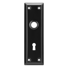 Newliplace 2 Pack Mortise Lock Door Knob Plates for Interior Doors, Old Style Mortise Door Knob Cover Plate Replacement, Matte Black Door Escutcheon