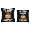 Worm Farming Bin Composter Vermicomposting Worm Composting Throw Pillow