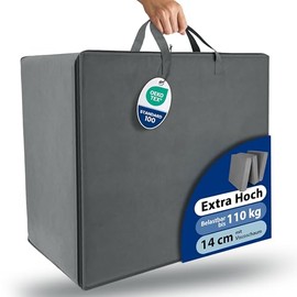 Beautissu Practical Carry Bag - Robust Bag for Bedding, Pillows, Pillows, Folding Mattresses and Much More - Ideal Protection & Easy Transport with Zip, gray, Modern