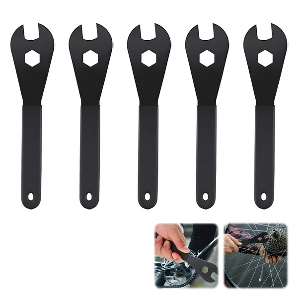 Cone Wrench, 5 Pieces Durable Multifunctional Carbon Steel Bicycle Cone