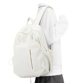 weradar Backpacks For School Waterproof Simple School Bag Casual College Backpack For Women Men Middle School Backpack Aesthetic Bookbag For Girls Boys(Beige)