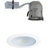 Juno Lighting TC1R & 12W-WH Combo 4-Inch TC rated Remodel Recessed Housing with Perimeter Frosted Glass Lens, White Trim Ring Trim (Shower)