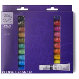 Winsor & Newton Artisan - Pintura de color al óleo mezclable en agua, tubos de 12 ml, juego de 20 unidades