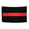 3x5 Feet Thin Red and Black Line Horizontal Stripes Flag