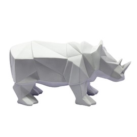 eSplanade RHINO White Resin Showpiece Figurine Home Decor 10" Length