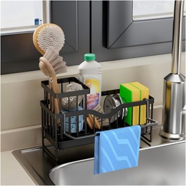 Portaesponjas Para Fregadero De Cocina Con Soporte Alto Para Cepillos, Organizador de Fregadero de Cocina a Prueba de óxido para Esponjas, Organizador de Fregadero para Esponjas, Cepillo y Toalla
