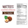 Matteo's Hazelnut Syrup for Coffee, Lattes, Cappuccinos & Desserts –