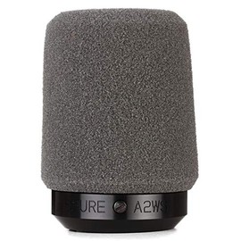Shure A2WS Locking Microphone Windscreen - Reduces Unwanted Breath and Wind Noise, Gray - Compatible with SM57 and 545 Series Mics (A2WS-GRA)