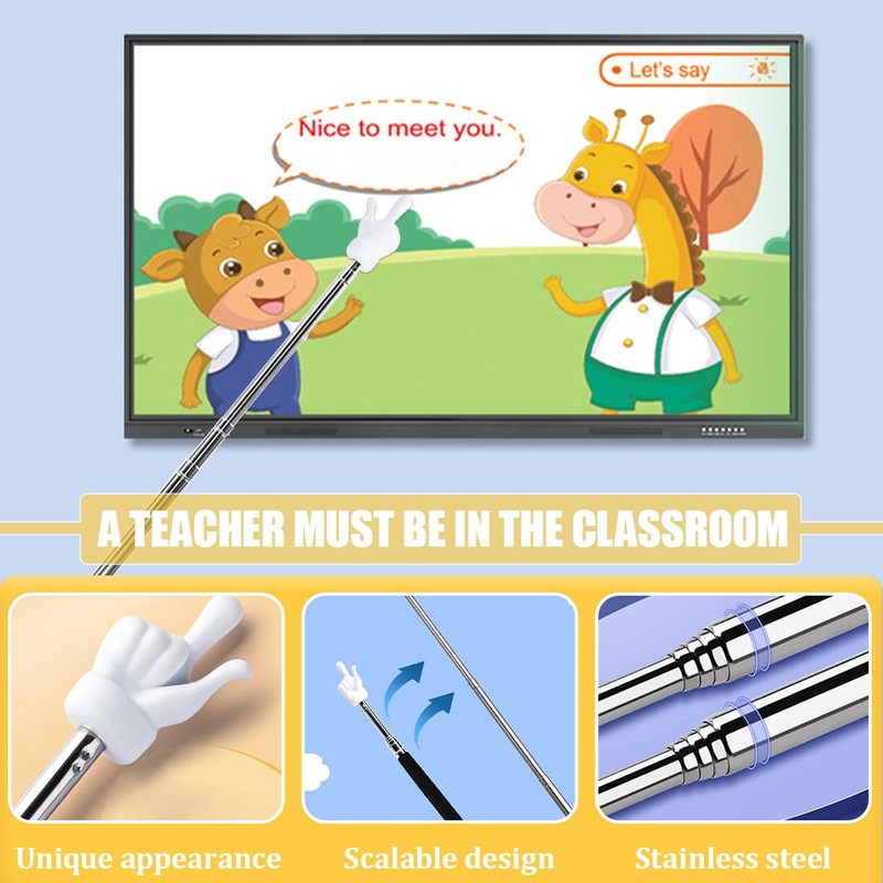 Extendable Pointer Stick, 2 Pieces, Telescopic Teacher Pointer, Retractable Classroom,