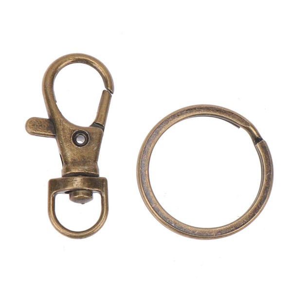 SUPVOX 60pcs Swivel Lobster Clasp Lanyard Snap Hook with Key