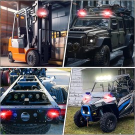 Emergency Flare Alert Warning Signal Caution Light LED Marker Lights for Truck Trailer Vehicles 2Pcs (Red)