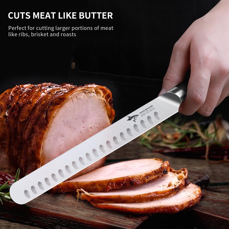 MAD SHARK Brisket Slicing Knife, 12 inch BBQ Knife Razor