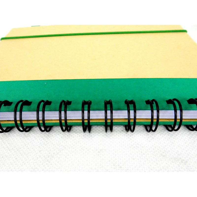Sweda Recycled Notebook & Pen Set, Green & Beighe, Wire