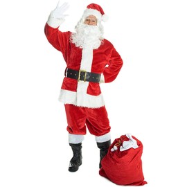 Morph Santa Claus Costume for Men, Mens Santa Costume Adult, Santa Suit Adults Men, Santa Claus Costume for Adults, Large