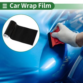 Motoforti Universal Car Wrap Film Vinyl Wrap Cover 3.28 ft x 3.94 Inch Protective PVC Bright Black 1 Pc