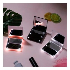 Espejo De Maquillaje Portátil Plegable Con 2 Miniled, 6