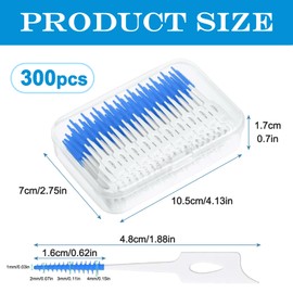 SEFIRST 300 Stück Interdentalbürsten, Zahnzwischenraumbürsten, Zahnseide Stick, zahnzwischenraumreiniger, Tragbarer Dual-Use Dentalbürsten mit Box, für Zahnreinigung Zwischenräume (Blau) ﻿
