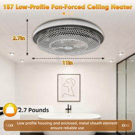 Bathroom Ceiling Heater,Compatible With Broan-NuTone 157 Ceiling Heater,1250W Rapid Heating,Enclosed Sheath Element for Bathroom,Kitchen,Bedroom