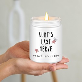 NANOOR Aunt Gifts, Unique Gifts for Aunt Ideas, Aunt Mothers Day Birthday Christmas Gifts for Women - Aunt's Last Nerve Lavender Scented Candles