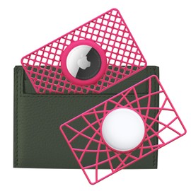 WALNEW AirTag - Soporte para portafolios de 2 unidades, ultrafino, tamaño de tarjeta de crédito para etiquetas de aire, soporte para Airtag de 0.12 pulgadas de grosor para bolso, mochila, bolsa de