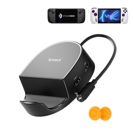 Syntech Mini Dock Compatible with Steam Deck/Steam Deck OLED/ROG Ally/Legion Go, 6-in-1 Docking Station with HDMI 2.0 4K@60Hz, Gigabit Ethernet, 3 x USB 3.0, PD Charging Stable Round Doc
