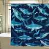 VANZEV Ocean Shark Pattern Shower Curtain,Sea Predators Decor, Ocean Themed
