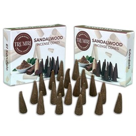 Sandalwood Incense Cones - Total 20 Cone Incense - Dual Pack of 10 Insence Cones - Incense Cones Scented - Cone Incense Scents - Insense Cones - Incent Cone