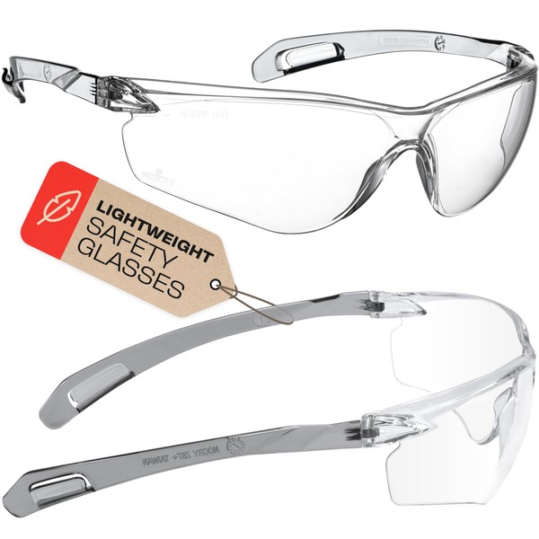 NoCry Lightweight Protective Safety Glasses with ANSI Z87.1 Rated, Clear,