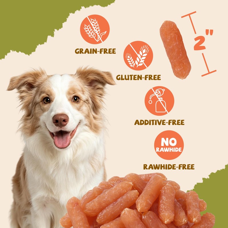 Furmate Dog Treats, Soft Chicken Sausage Jerky for Dogs, Real