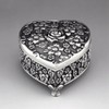 Youtang Heart-Shaped Emboss Rose Alloy 18-Note Wind-up Musical Box Music