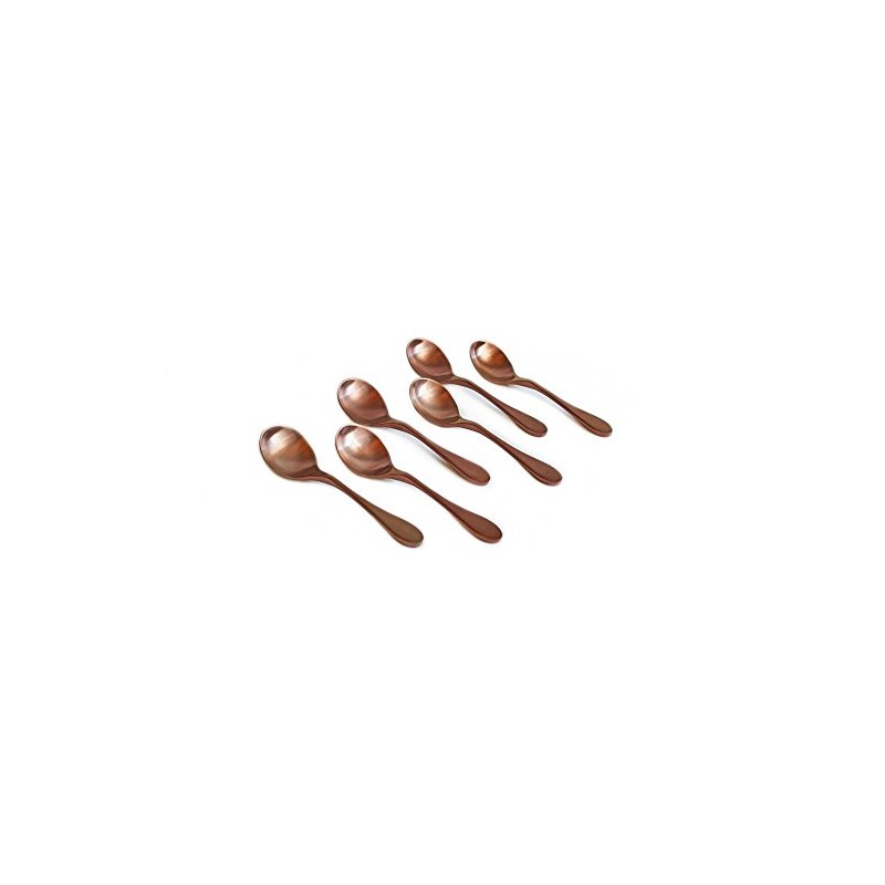 KNORK 6-Piece Bouillon Spoon, Titanium Coated Set (Antique Copper)