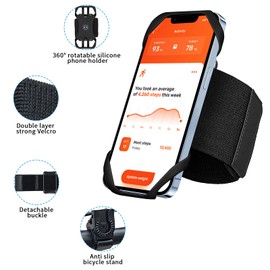 AIWOGEP 360 ° Rotatable & Removable Fascia da Braccio Sportiva, 3 in 1 Fascia da Braccio per Telefono da Jogging per Corsa, Allenamenti, Fare escursioni, Compatibile Smartphone 4.5-7 Pollici.